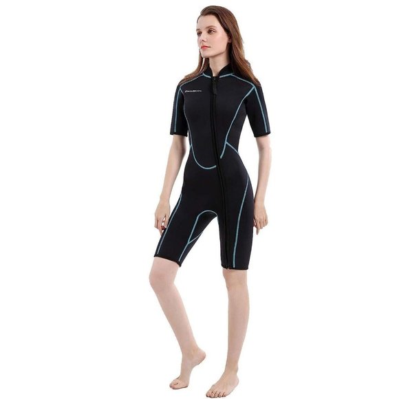 Seaskin Shorty Wetsuit 3mm for Swimming Snorkeling Surfing etc Women's L - Picture 1 of 8